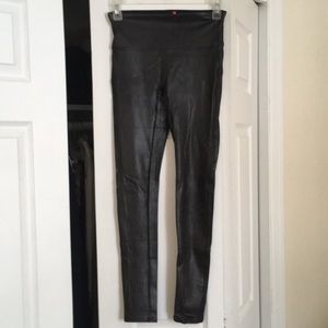 Brand new SPANX black faux leather leggings, Small